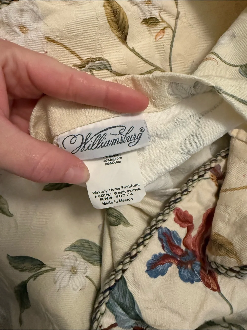 Reversible designer Waverly Floral Cream Botanical comforter and shams